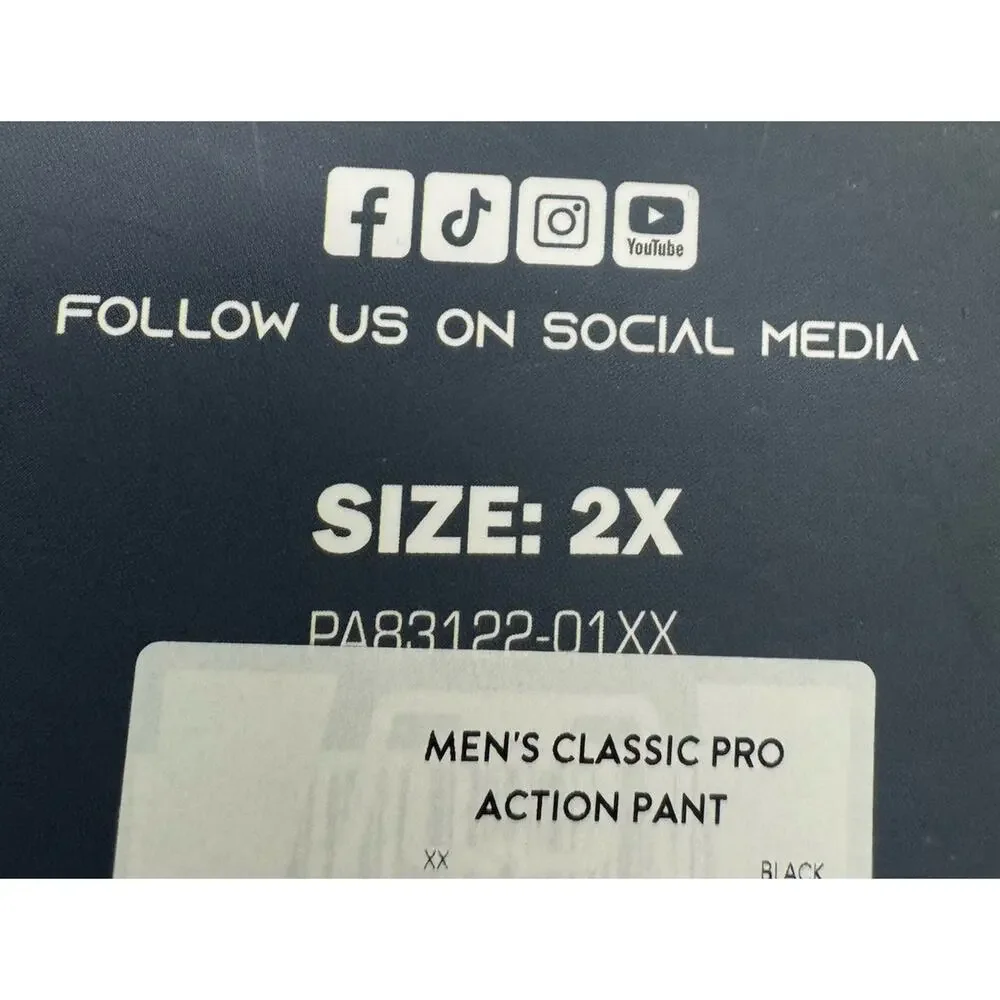 Frogg Toggs Pro Action Rain Pants Mens 2XL Black Waterproof PA83122-01 NWT